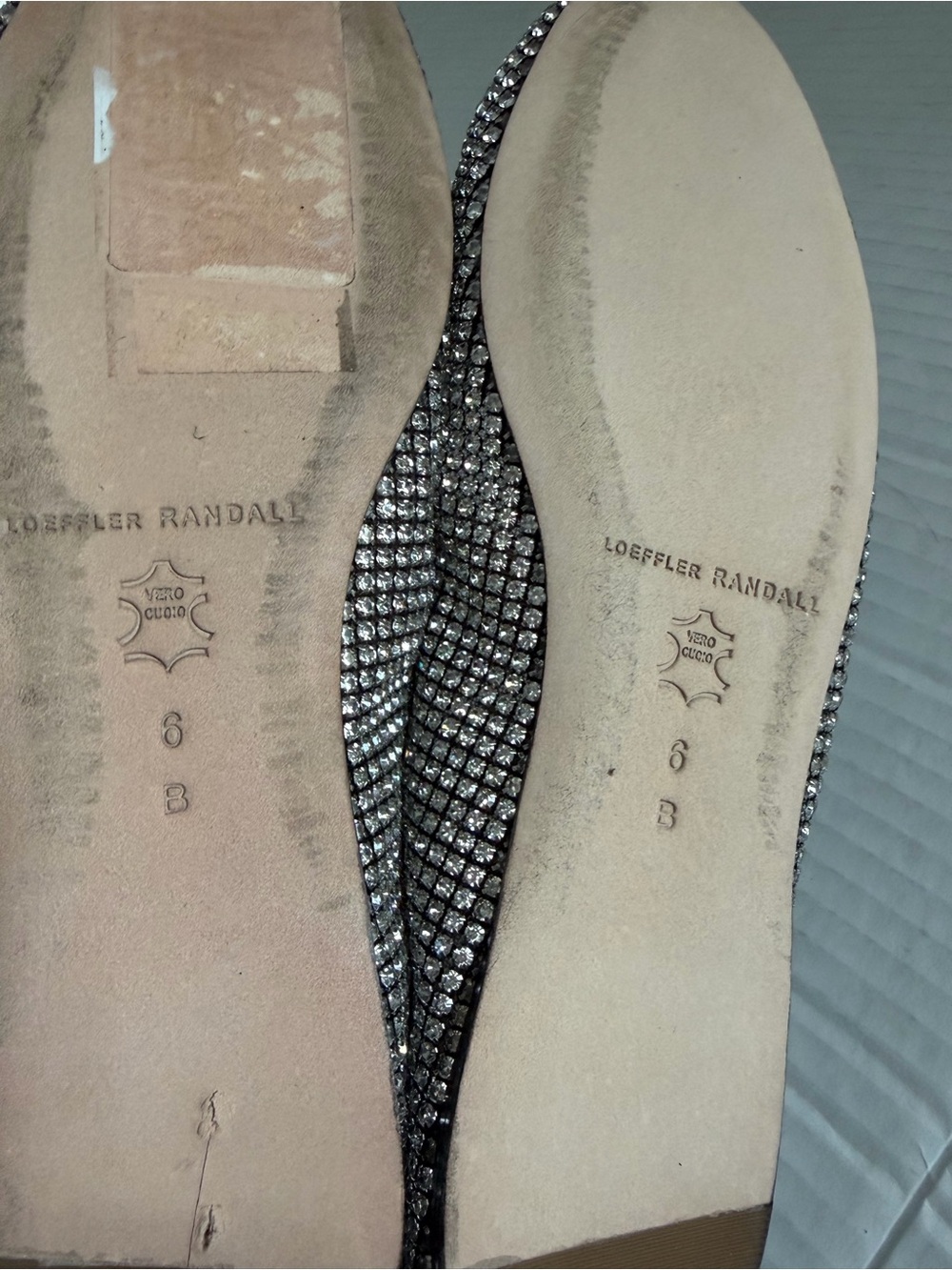 Loeffler Randall Leonie Crystal silver Mesh Mary Jane ballet glam Flats size 6 - Picture 6 of 6